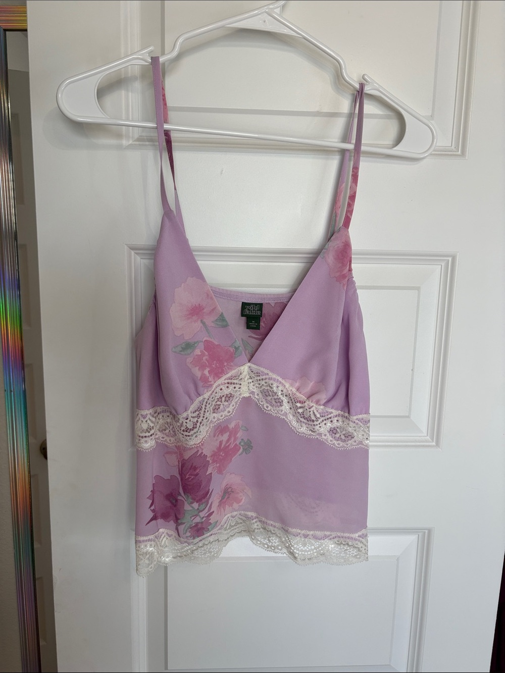 Wild Fable Lavender Floral Lace Trim Cami Top